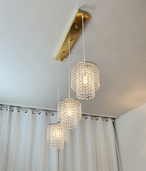 테일러 3등 (일자형, 원형) 크리스탈식탁등 LED식탁등