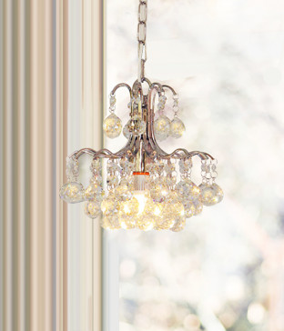 엘피스 1등 LED 펜던트, 크리스탈 식탁등, 인테리어 펜던트조명(크롬,골드)