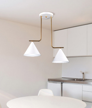 이세 2등 인테리어조명 (화이트+골드)