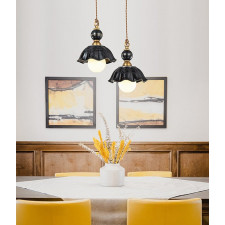 버터린 블랙 공 도자기 1등, 2등, 3등 펜던트전등 식탁등